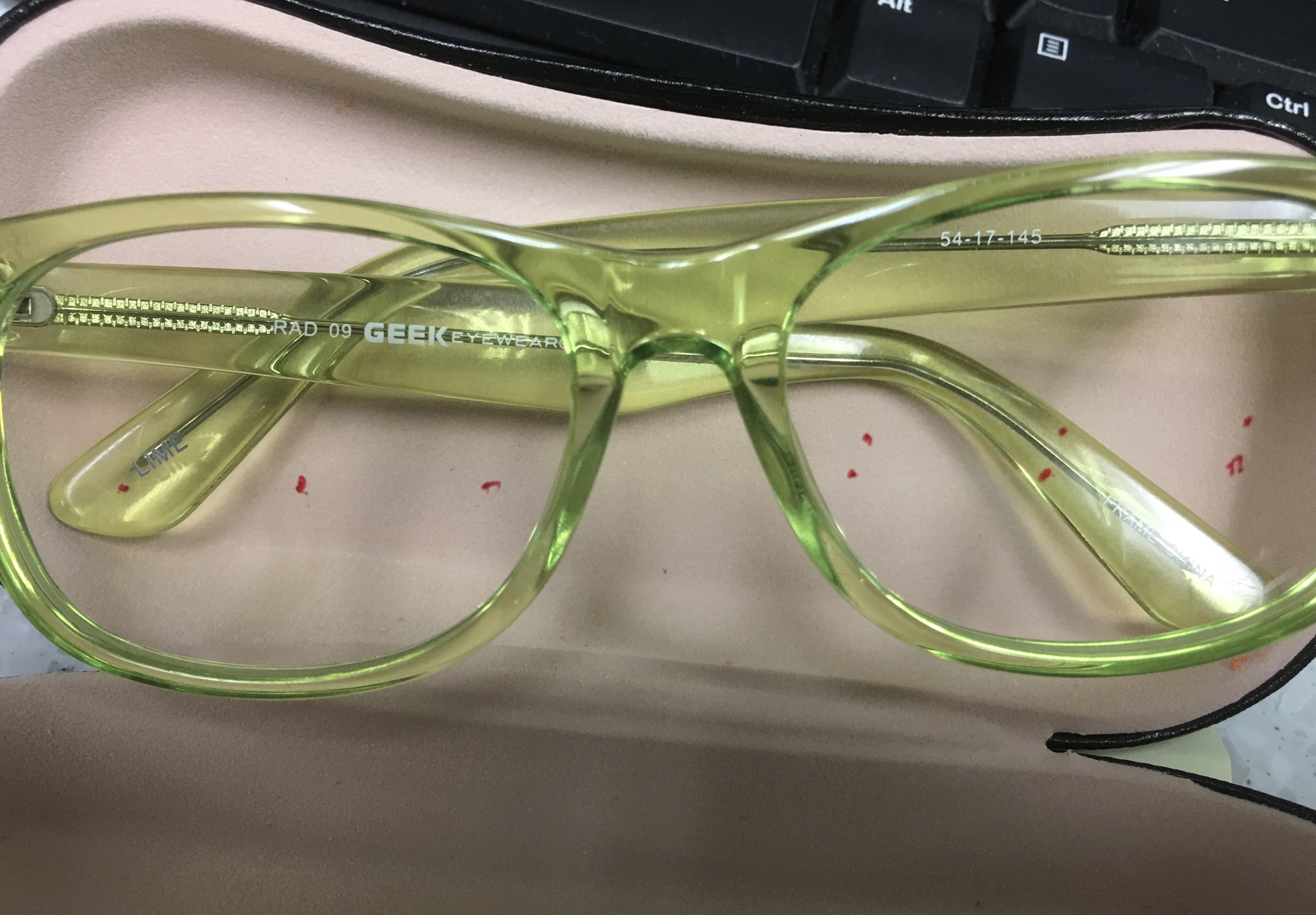 Daniel Walters Eyewear marked up with optical centers located